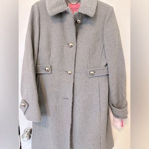 Kate Spade XS sherpa lined wool coat.  Heather grey NWT